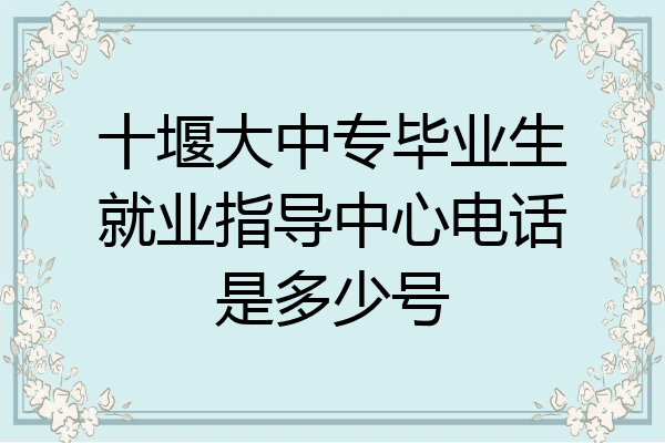 十堰大中专毕业生就业指导中心电话是多少号