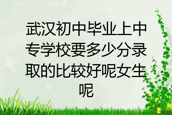 武汉初中毕业上中专学校要多少分录取的比较好呢女生呢