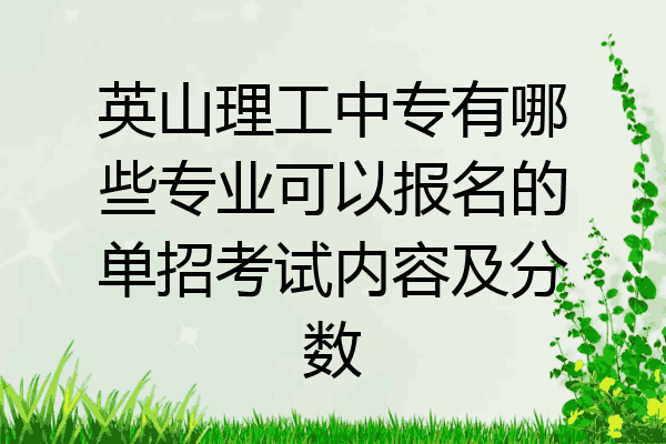 英山理工中专有哪些专业可以报名的单招考试内容及分数