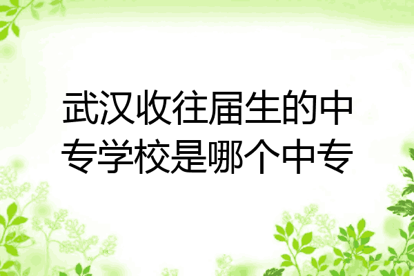 武汉收往届生的中专学校是哪个中专
