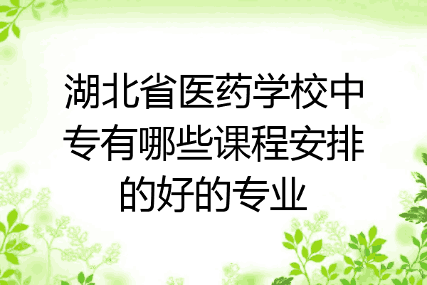 湖北省医药学校中专有哪些课程安排的好的专业