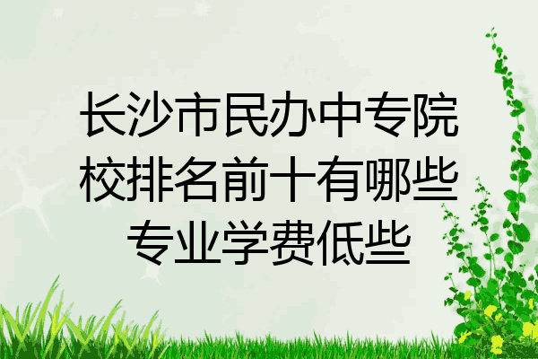 长沙市民办中专院校排名前十有哪些专业学费低些