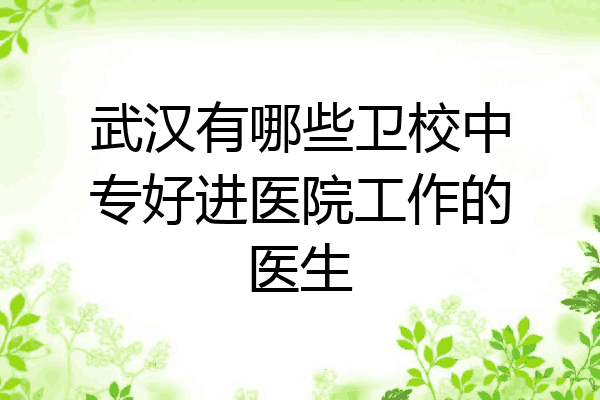 武汉有哪些卫校中专好进医院工作的医生