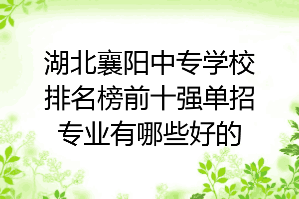 湖北襄阳中专学校排名榜前十强单招专业有哪些好的