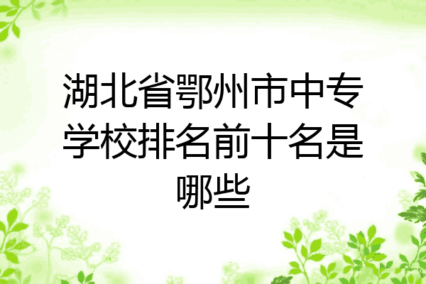 湖北省鄂州市中专学校排名前十名是哪些