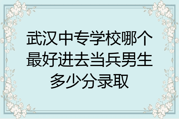 武汉中专学校哪个最好进去当兵男生多少分录取