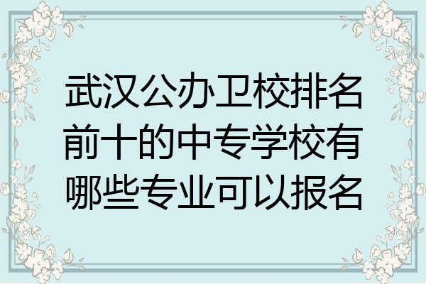 武汉公办卫校排名前十的中专学校有哪些专业可以报名