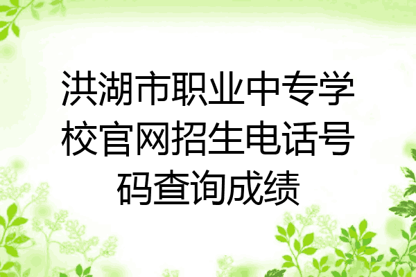 洪湖市职业中专学校官网招生电话号码查询成绩