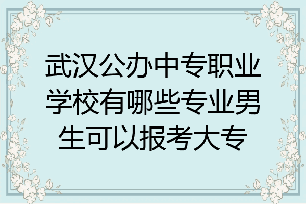 武汉公办中专职业学校有哪些专业男生可以报考大专