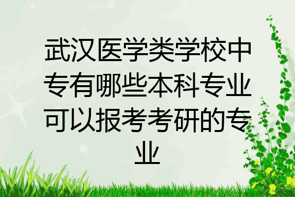 武汉医学类学校中专有哪些本科专业可以报考考研的专业