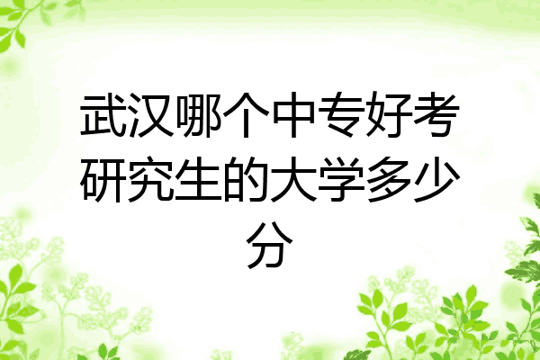 武汉哪个中专好考研究生的大学多少分