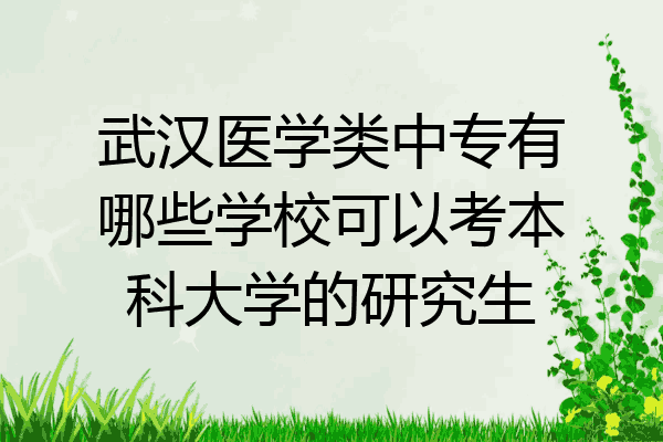 武汉医学类中专有哪些学校可以考本科大学的研究生