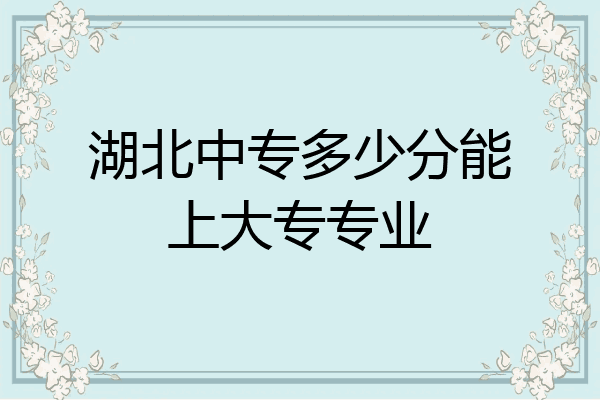 湖北中专多少分能上大专专业