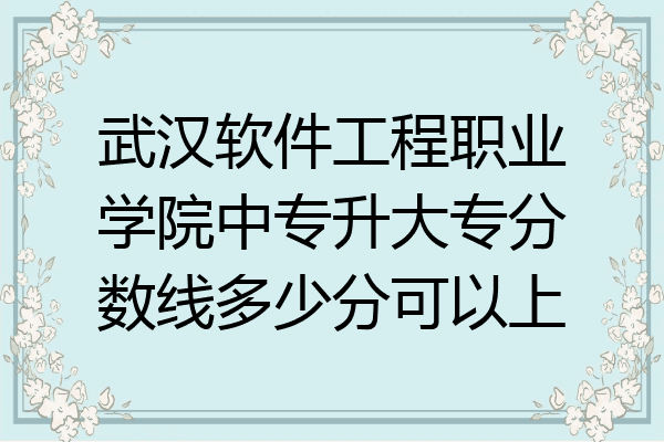 武汉软件工程职业学院中专升大专分数线多少分可以上