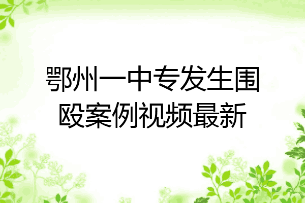 鄂州一中专发生围殴案例视频最新