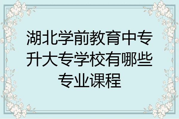 湖北学前教育中专升大专学校有哪些专业课程