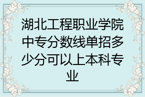 湖北工程职业学院中专分数线单招多少分可以上本科专业