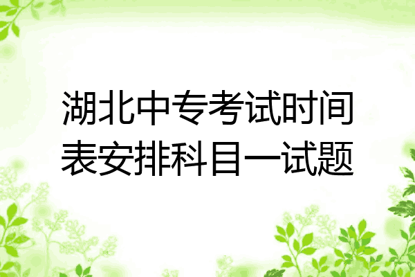 湖北中专考试时间表安排科目一试题