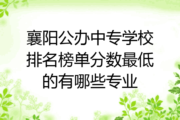 襄阳公办中专学校排名榜单分数最低的有哪些专业