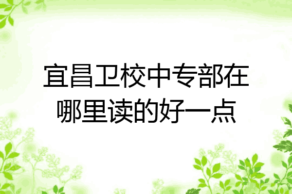 宜昌卫校中专部在哪里读的好一点