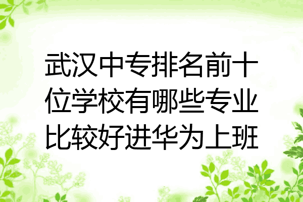 武汉中专排名前十位学校有哪些专业比较好进华为上班