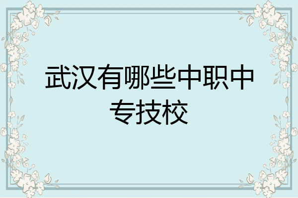 武汉有哪些中职中专技校