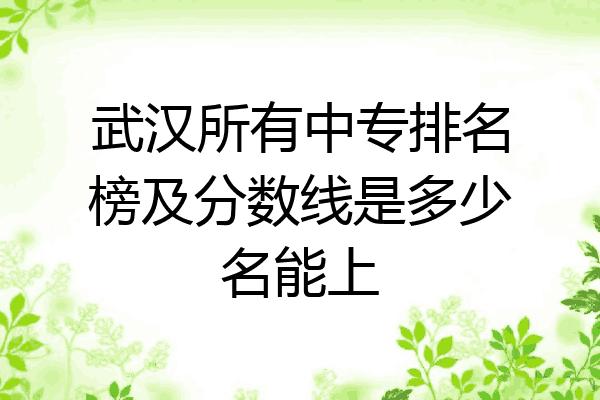 武汉所有中专排名榜及分数线是多少名能上