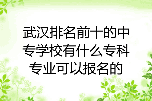 武汉排名前十的中专学校有什么专科专业可以报名的