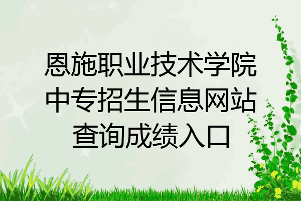 恩施职业技术学院中专招生信息网站查询成绩入口