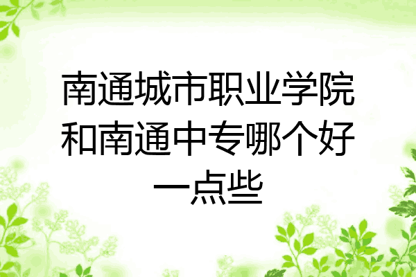 南通城市职业学院和南通中专哪个好一点些