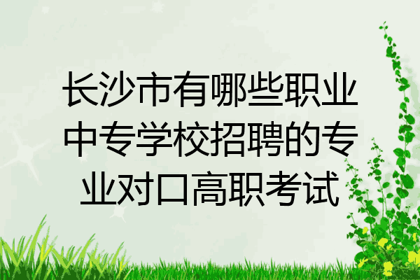 长沙市有哪些职业中专学校招聘的专业对口高职考试