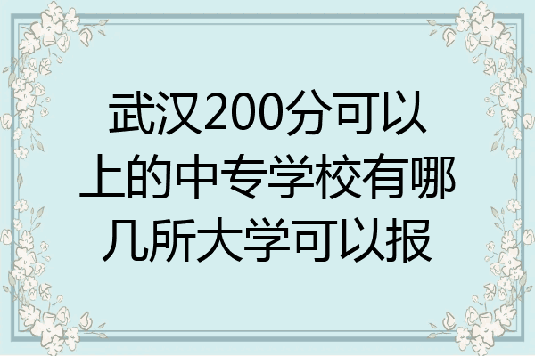 武汉200分可以上的中专学校有哪几所大学可以报