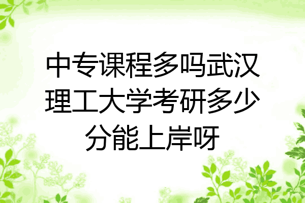中专课程多吗武汉理工大学考研多少分能上岸呀