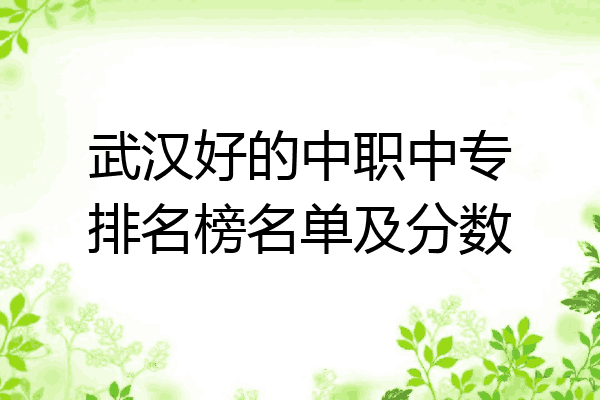 武汉好的中职中专排名榜名单及分数