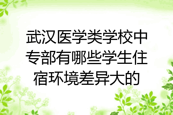 武汉医学类学校中专部有哪些学生住宿环境差异大的