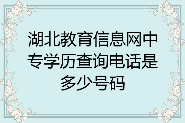 湖北教育信息网中专学历查询电话是多少号码