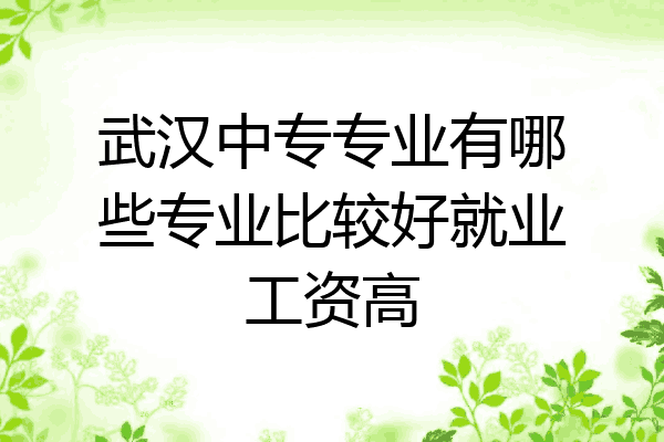 武汉中专专业有哪些专业比较好就业工资高