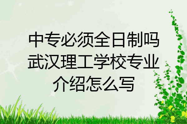 中专必须全日制吗武汉理工学校专业介绍怎么写