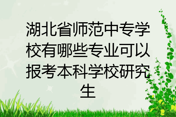 湖北省师范中专学校有哪些专业可以报考本科学校研究生