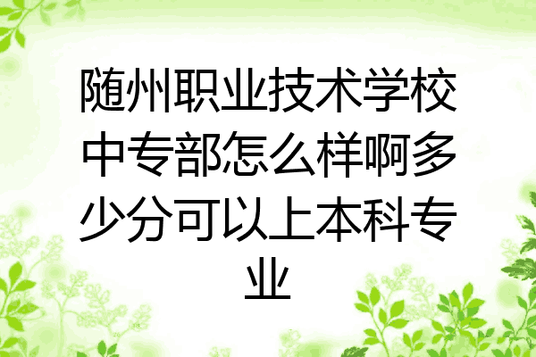 随州职业技术学校中专部怎么样啊多少分可以上本科专业