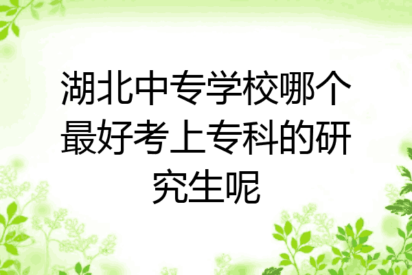 湖北中专学校哪个最好考上专科的研究生呢
