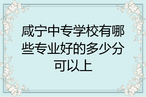 咸宁中专学校有哪些专业好的多少分可以上