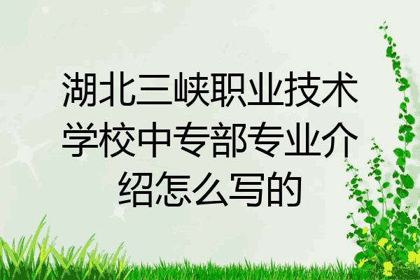 湖北三峡职业技术学校中专部专业介绍怎么写的