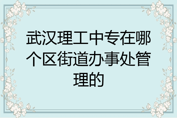 武汉理工中专在哪个区街道办事处管理的