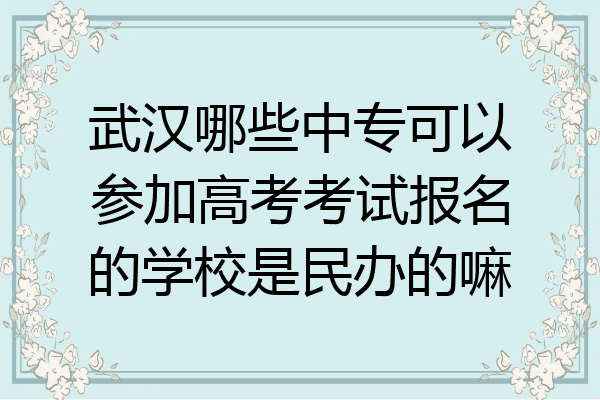 武汉哪些中专可以参加高考考试报名的学校是民办的嘛