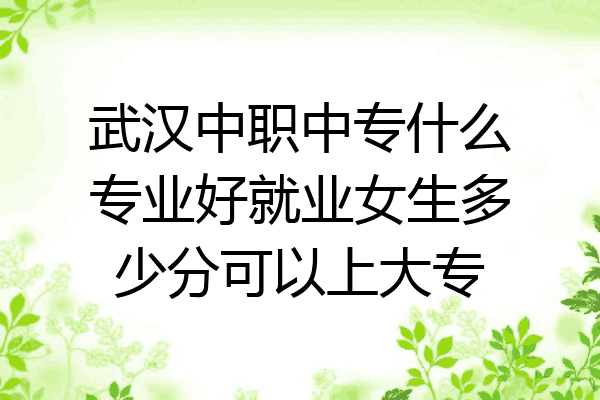 武汉中职中专什么专业好就业女生多少分可以上大专