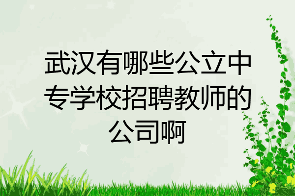 武汉有哪些公立中专学校招聘教师的公司啊