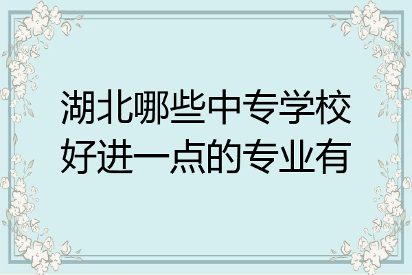 湖北哪些中专学校好进一点的专业有