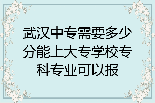 武汉中专需要多少分能上大专学校专科专业可以报