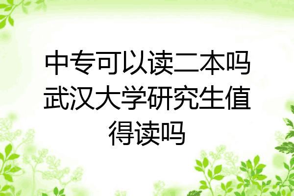 中专可以读二本吗武汉大学研究生值得读吗